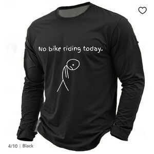 Ouku cycling, humor shirt “No Bike Riding Today” Black Long-Sleeve Men's Shirt